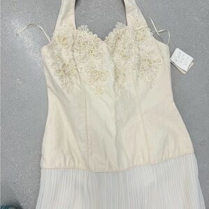 Elegant Cream and White Embellished Dress